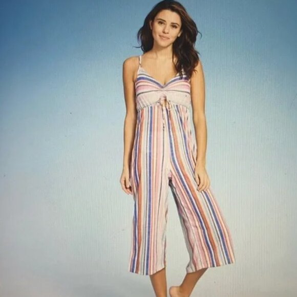 NWT Striped Multicolor Jumpsuit Romper Coverup Size MEDIUM - Picture 1 of 7